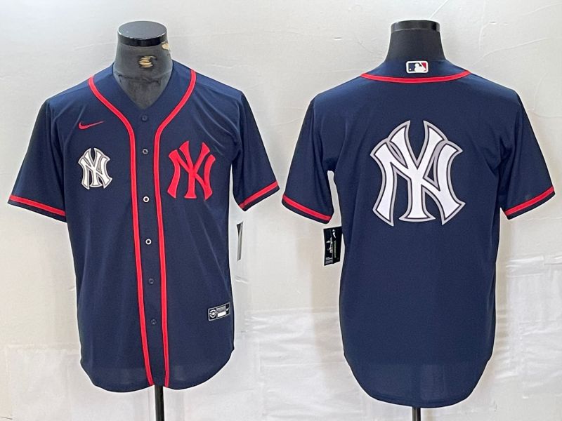 Men New York Yankees Blank Blue Third generation joint name Nike 2024 MLB Jersey style 9